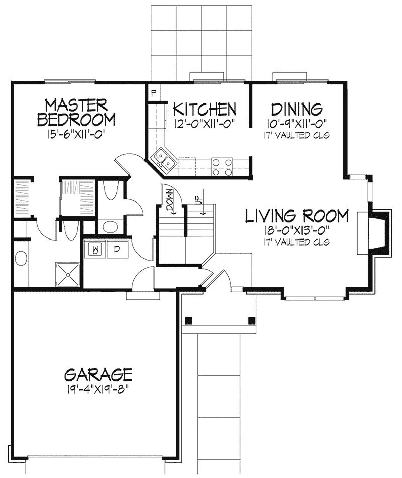 Traditional House Plan First Floor - Danielle Traditional Home 072D-0546 - Search House Plans and More