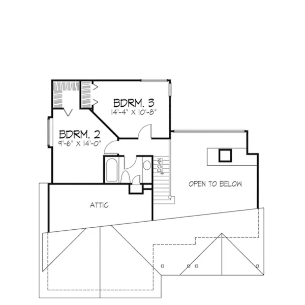 Arts & Crafts House Plan Second Floor - Poney Creek Country Home 072D-0547 - Shop House Plans and More