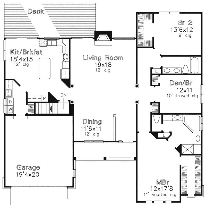 Traditional House Plan First Floor - Downers Grove Country Home 072D-0554 - Search House Plans and More