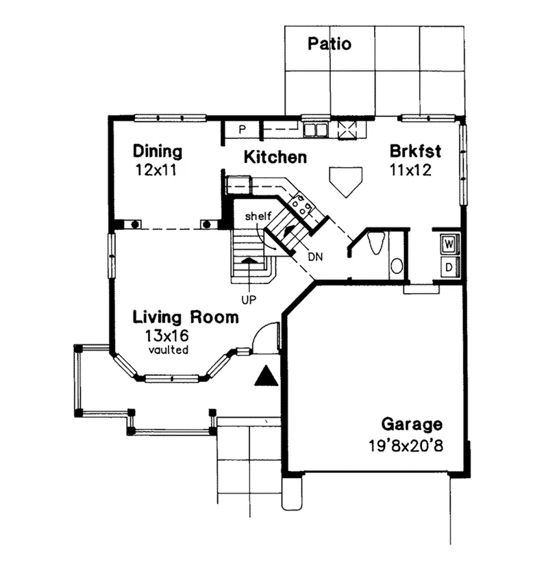 Bungalow House Plan First Floor - Duello Country Home 072D-0557 - Search House Plans and More