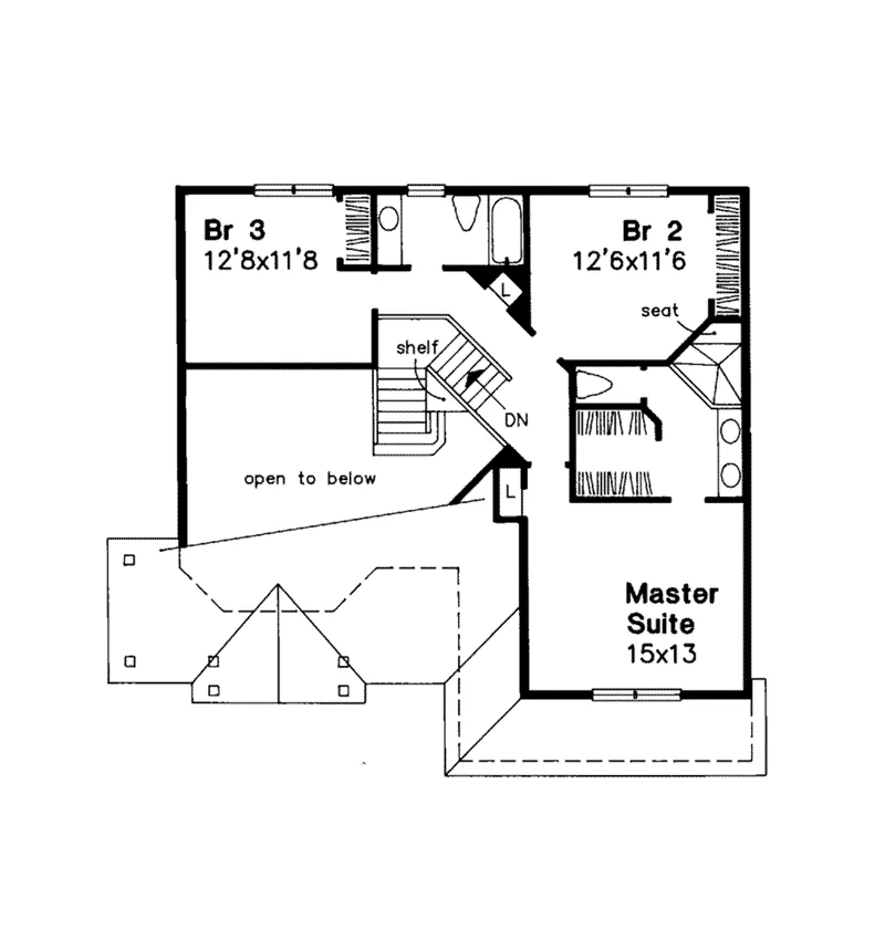 Traditional House Plan Second Floor - Duello Country Home 072D-0557 - Search House Plans and More