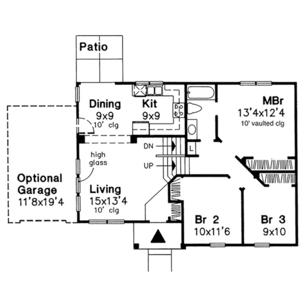 Colonial House Plan First Floor - Cedrica Narrow Lot Home 072D-0560 - Search House Plans and More