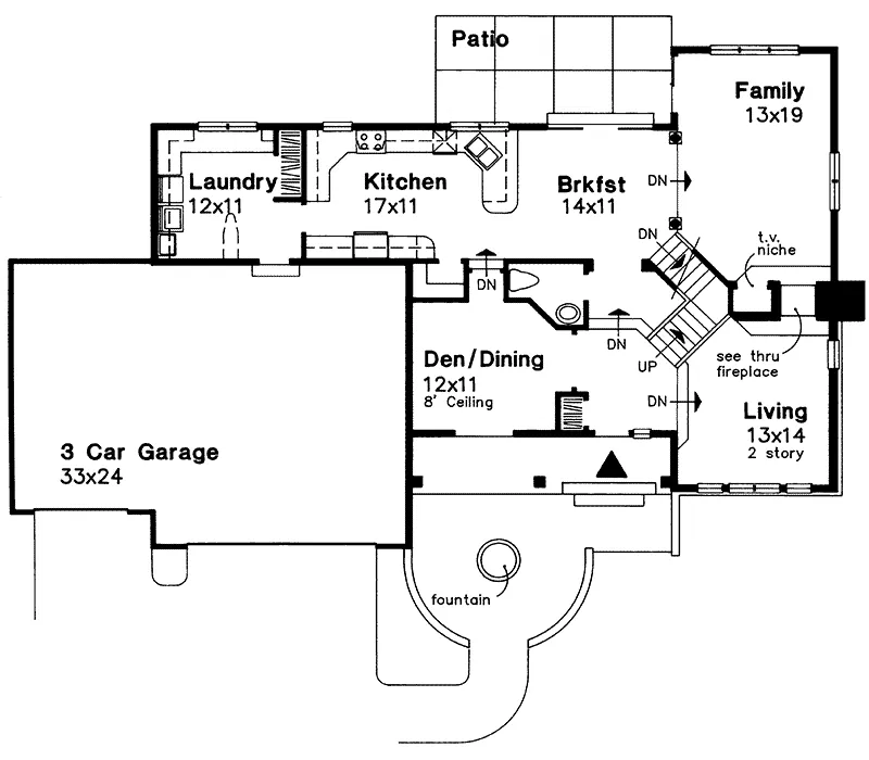 Southern House Plan First Floor - Parody Traditional Home 072D-0562 - Shop House Plans and More