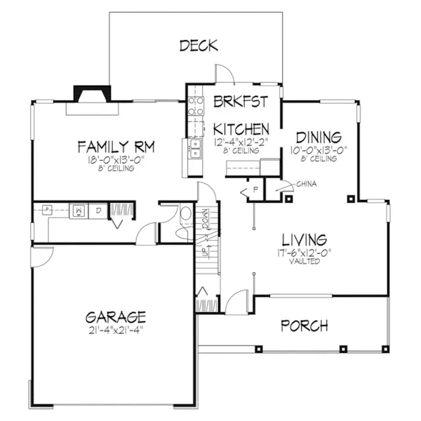 Modern House Plan First Floor - Filomena Traditional Home 072D-0566 - Search House Plans and More