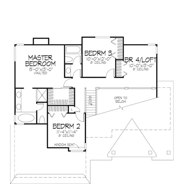 Modern House Plan Second Floor - Filomena Traditional Home 072D-0566 - Search House Plans and More