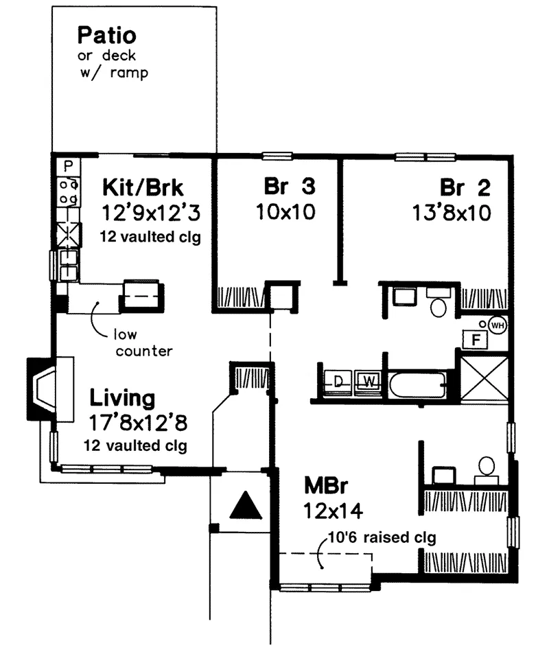 Traditional House Plan First Floor - Riordan Contemporary Ranch Home 072D-0567 - Shop House Plans and More