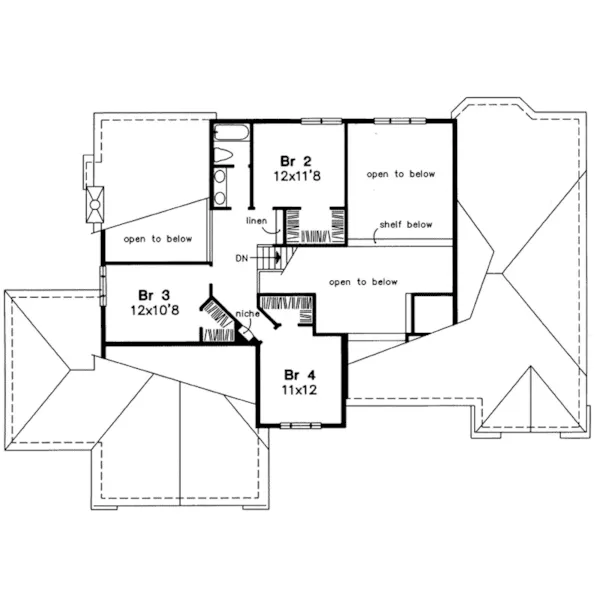 Traditional House Plan Second Floor - Galvin Luxury Sunbelt Home 072D-0568 - Search House Plans and More