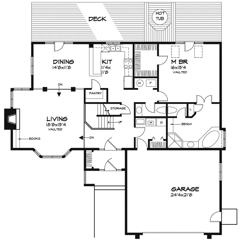 Traditional House Plan First Floor - Plettenberg Contemporary Home 072D-0571 - Shop House Plans and More