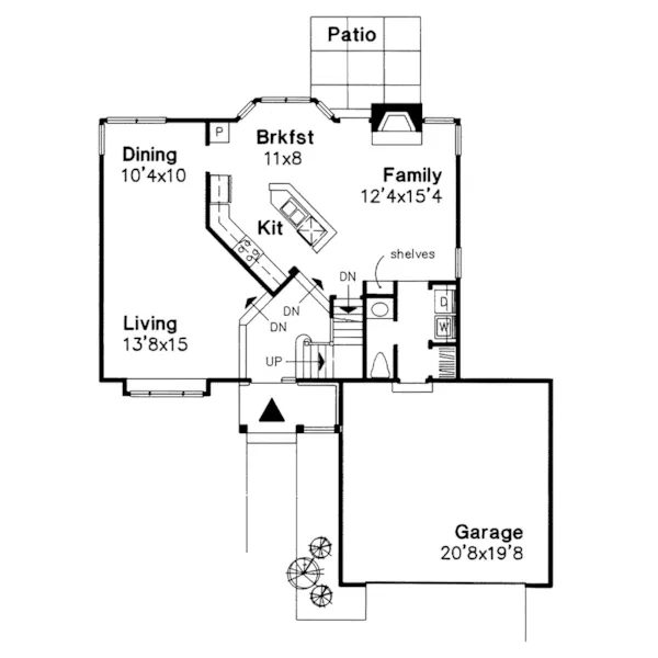 Colonial House Plan First Floor - Bamburgh Traditional Home 072D-0572 - Search House Plans and More