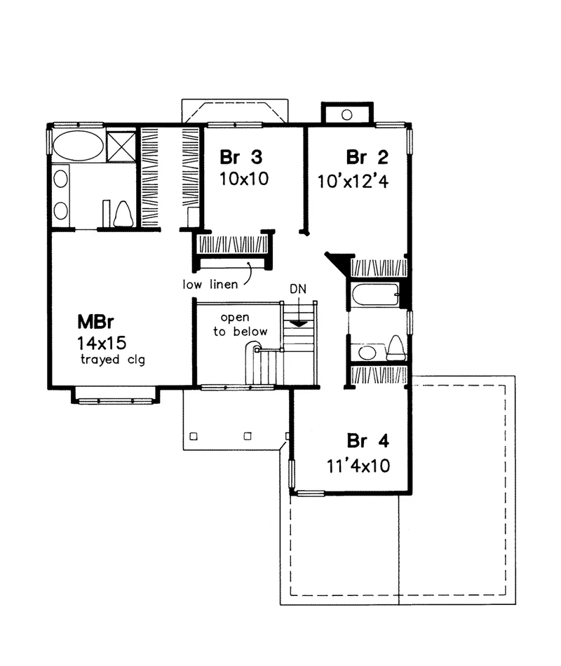 Traditional House Plan Second Floor - Bamburgh Traditional Home 072D-0572 - Search House Plans and More