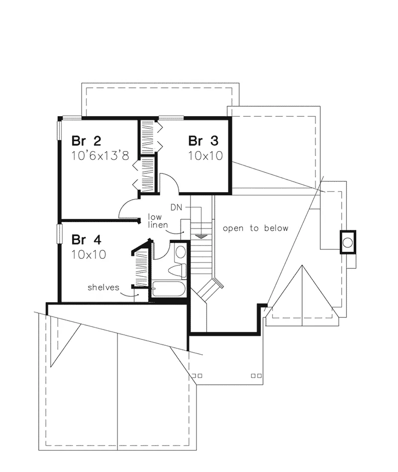 Cabin & Cottage House Plan Second Floor - Mendenhall Point Country Home 072D-0573 - Shop House Plans and More
