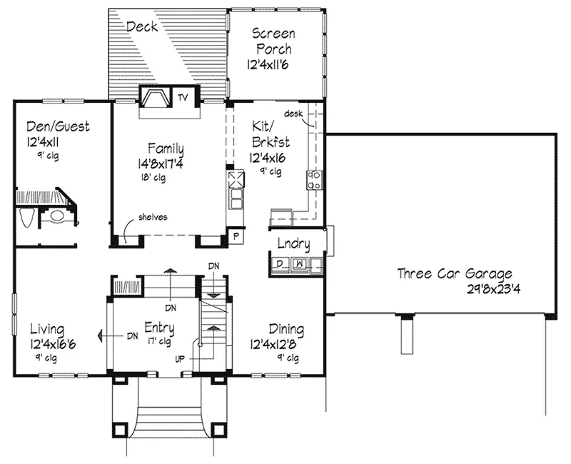 Country House Plan First Floor - Garrick Luxury Home 072D-0574 - Search House Plans and More