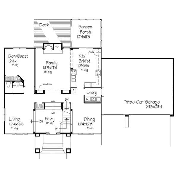 Greek Revival House Plan First Floor - Garrick Luxury Home 072D-0574 - Search House Plans and More