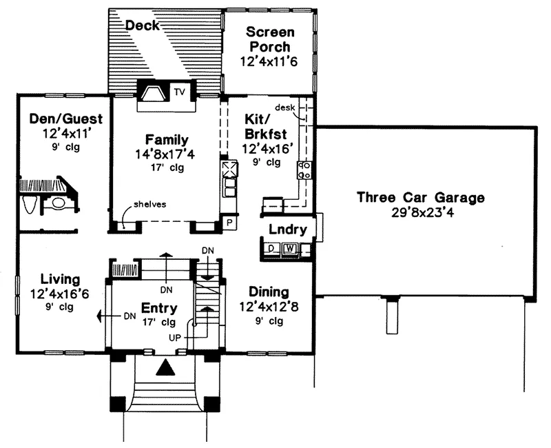 Modern House Plan First Floor - Garland Cliff Luxury Home 072D-0575 - Search House Plans and More