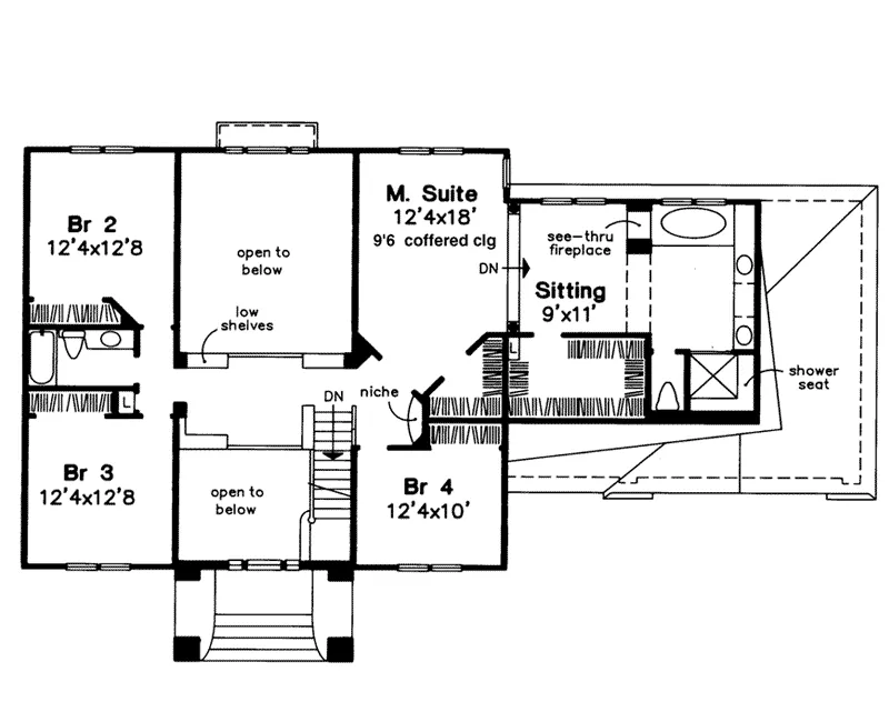 Southern House Plan Second Floor - Garland Cliff Luxury Home 072D-0575 - Search House Plans and More