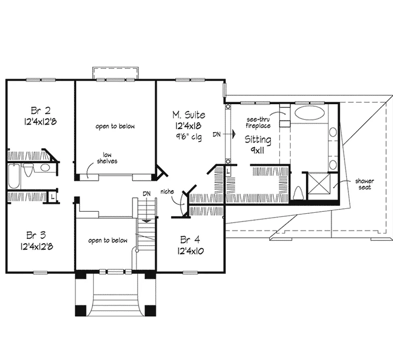 Colonial House Plan Second Floor - Gelnvista Luxury Home 072D-0576 - Search House Plans and More