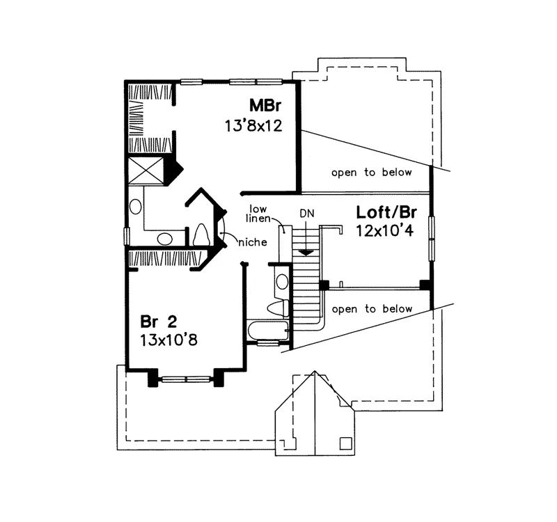 Cabin & Cottage House Plan Second Floor - Feldmeier Traditional Home 072D-0577 - Search House Plans and More