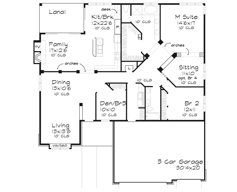 Southern House Plan First Floor - Darien Farm Country Home 072D-0579 - Search House Plans and More