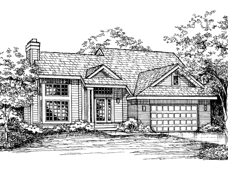 Traditional House Plan Front of Home - Marble Creek Ranch Home 072D-0582 - Shop House Plans and More