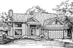 Contemporary House Plan Front of Home - Marble Creek Ranch Home 072D-0582 - Shop House Plans and More