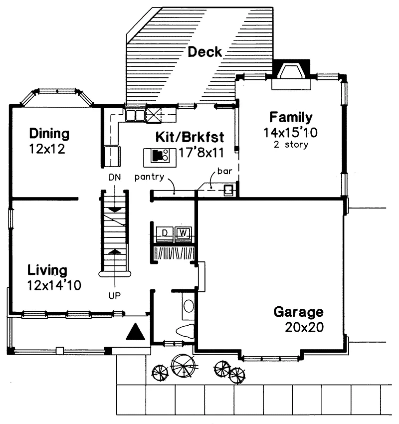 Southern House Plan First Floor - Caladian Country Home 072D-0583 - Search House Plans and More