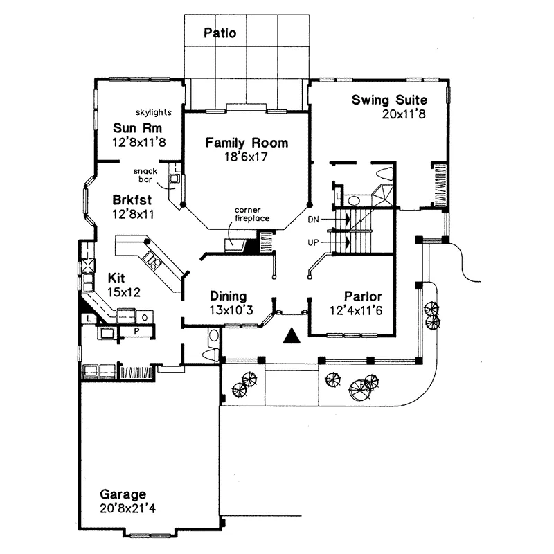 Traditional House Plan First Floor - Beaupre Victorian Home 072D-0584 - Search House Plans and More