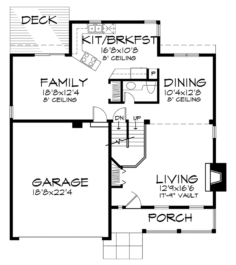 Traditional House Plan First Floor - Caribou Country Home 072D-0585 - Search House Plans and More