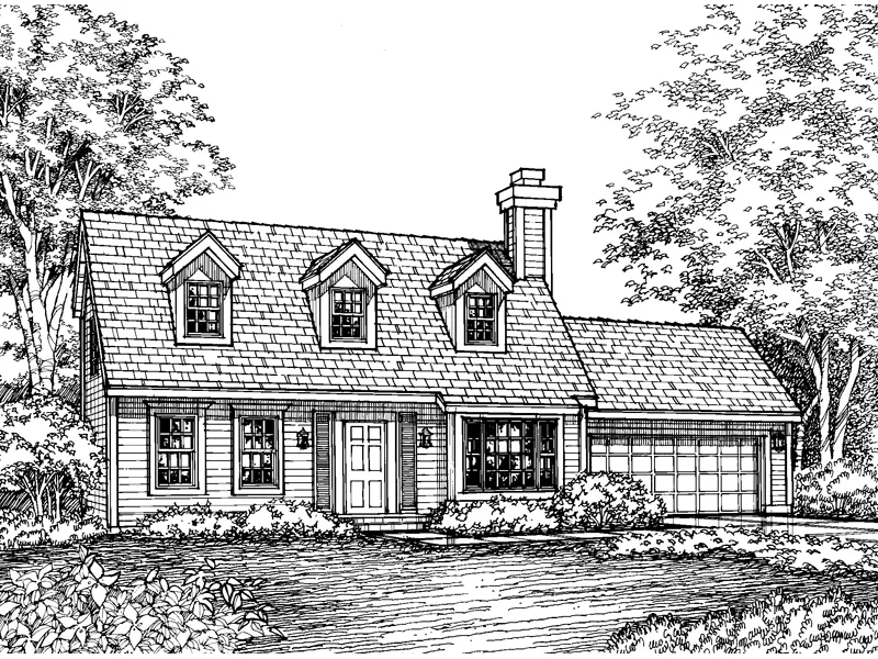 Country House Plan Front of Home - Berkley Manor Cape Cod Home 072D-0587 - Search House Plans and More