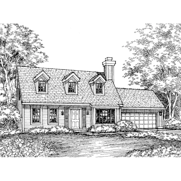 Cape Cod & New England House Plan Front of Home - Berkley Manor Cape Cod Home 072D-0587 - Search House Plans and More