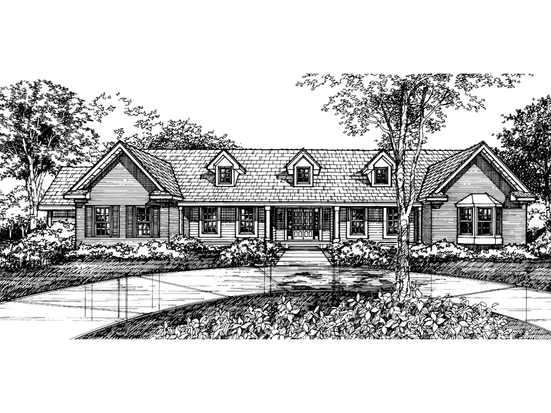 Colonial House Plan Front of Home - Beresford Country Home 072D-0589 - Search House Plans and More