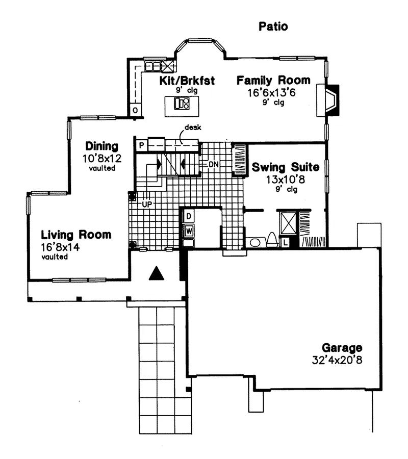 Country House Plan First Floor - Caliburn Country Home 072D-0590 - Search House Plans and More