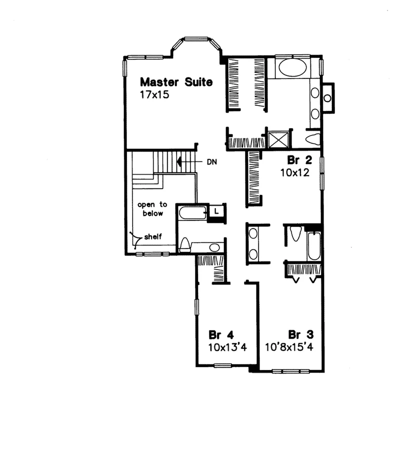 Country House Plan Second Floor - Caliburn Country Home 072D-0590 - Search House Plans and More