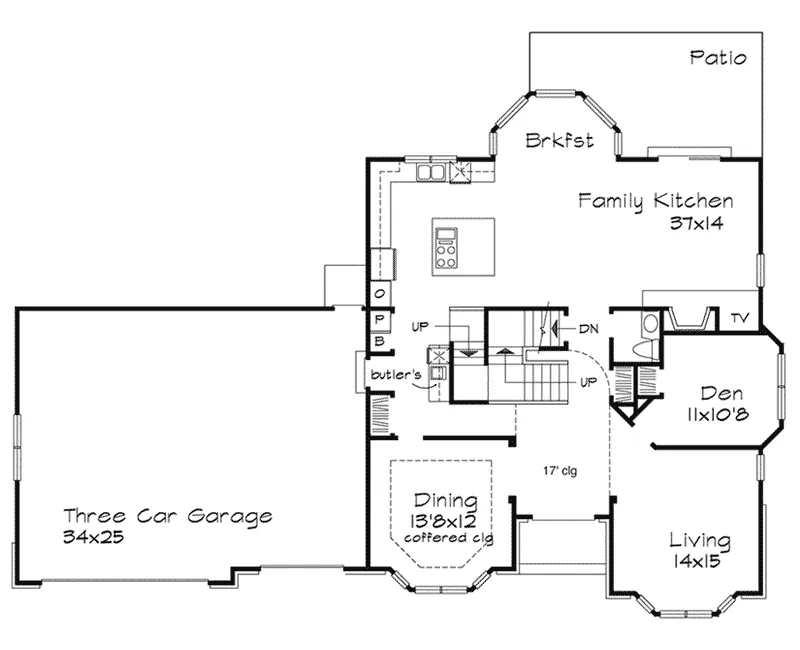 Modern House Plan First Floor - Westmont Luxury Home 072D-0591 - Shop House Plans and More