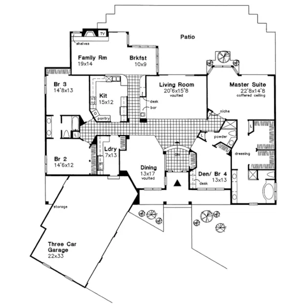 Luxury House Plan First Floor - Salinas Valley Country Home 072D-0592 - Shop House Plans and More