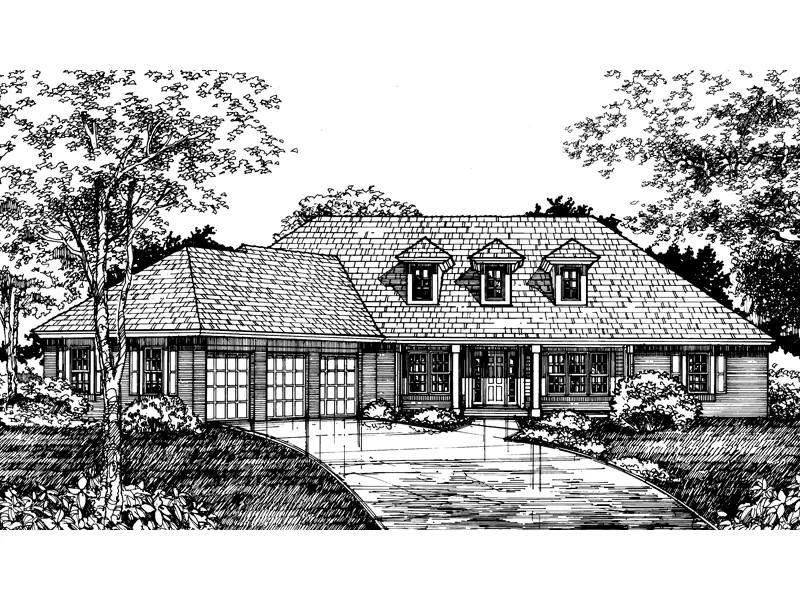 Traditional House Plan Front of Home - Salinas Valley Country Home 072D-0592 - Shop House Plans and More