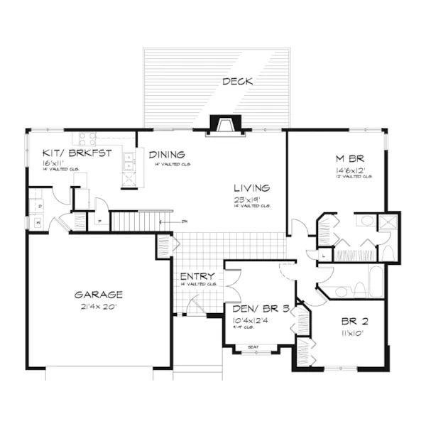 Country House Plan First Floor - Eberbach Ranch Home 072D-0593 - Search House Plans and More