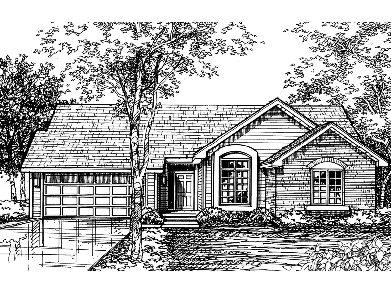 Country House Plan Front of Home - Eberbach Ranch Home 072D-0593 - Search House Plans and More