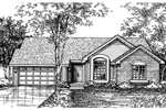 Country House Plan Front of Home - Eberbach Ranch Home 072D-0593 - Search House Plans and More