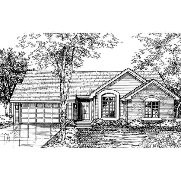 Country House Plan Front of Home - Eberbach Ranch Home 072D-0593 - Search House Plans and More