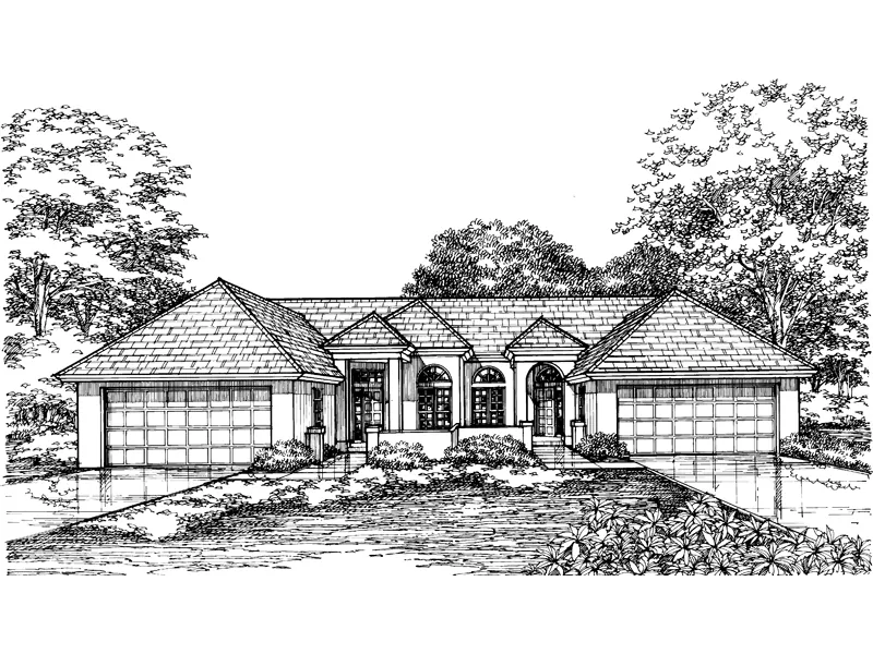 Adobe House Plans & Southwestern Home Design Front of Home - Palladio Palm Stucco Duplex 072D-0594 - Shop House Plans and More