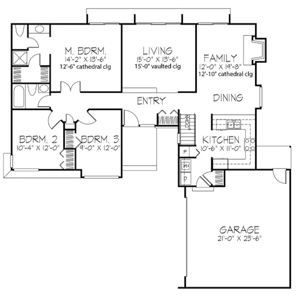 Modern House Plan First Floor - Lisa Nicole Country Ranch Home 072D-0595 - Shop House Plans and More