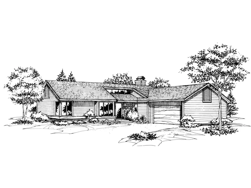 Contemporary House Plan Front of Home - Lisa Nicole Country Ranch Home 072D-0595 - Shop House Plans and More