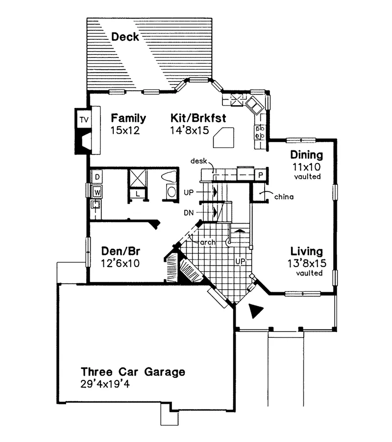 Southern House Plan First Floor - Dorothy Hill Traditional Home 072D-0598 - Search House Plans and More