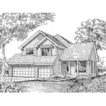 Southern House Plan Front of Home - Dorothy Hill Traditional Home 072D-0598 - Search House Plans and More