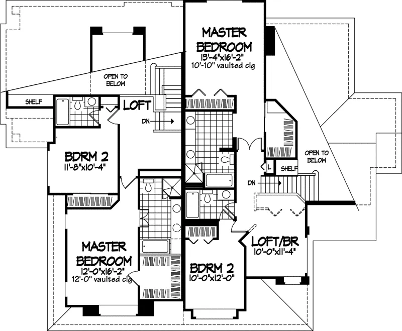 Southern House Plan Second Floor - Kemmar Neoclassical Duplex 072D-0600 - Search House Plans and More