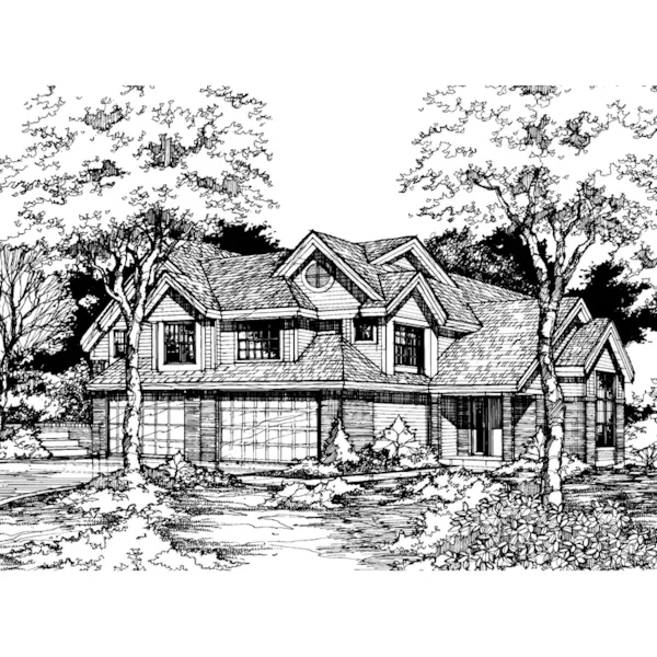 Country House Plan Front of Home - Bamberger Two-Story Duplex 072D-0601 - Search House Plans and More