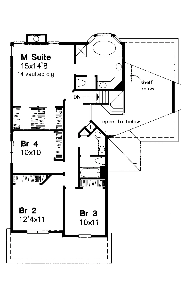Southern House Plan Second Floor - Balsam Lake Traditional Home 072D-0602 - Search House Plans and More