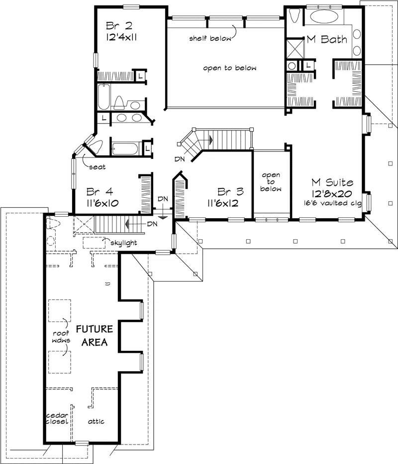 Farmhouse Plan Second Floor - Forest Peak Luxury Rustic Home 072D-0604 - Search House Plans and More