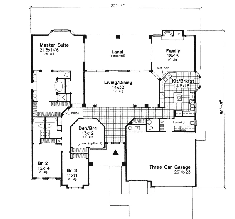 Country House Plan First Floor - Collier Bluff Luxury Home 072D-0605 - Search House Plans and More