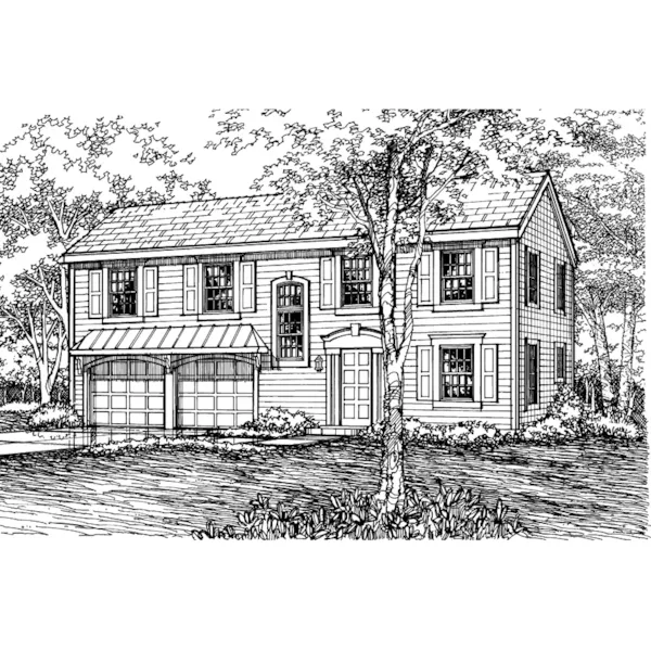 Colonial House Plan Front of Home - Sycamore Way Colonial Home 072D-0606 - Shop House Plans and More